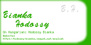 bianka hodossy business card